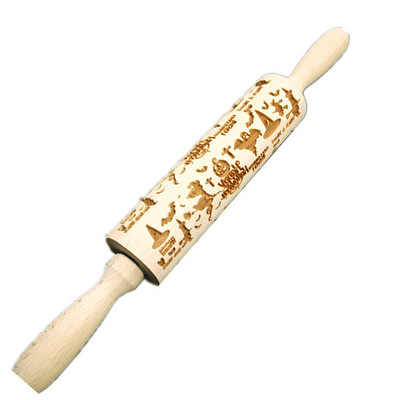 Χριστουγεννιάτικες καρφίτσες Rock Snowflake Elk Ξύλινα Rolling Ανάγλυφα Μπισκότα ψησίματος Μπισκότο Φοντάν Κέικ Ρολό με σχέδιο 35*5cm