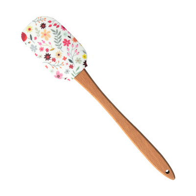 Radoša silikona mīklas izstrādājumu lāpstiņa koka rokturi krēmkrāsas šokolādes pankūku cepšanas skrāpis virtuves kūka sviesta mīklas blenderis mikseris