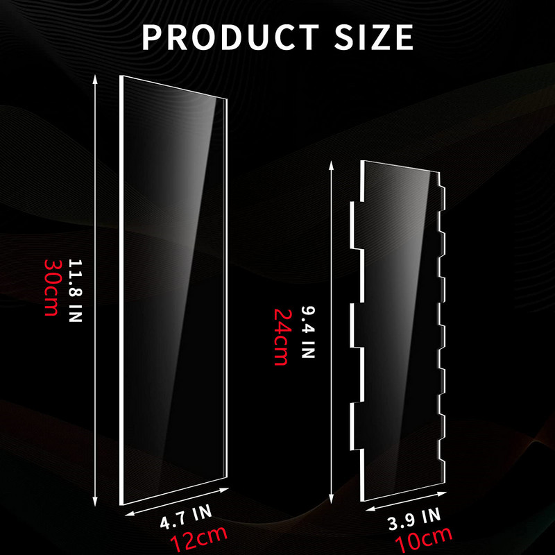 9db Átlátszó akril tortakaparó sima cukormáz krém nagy tortakaparó tészta Konyhai sütőeszközök Sütési kellékekEszközök