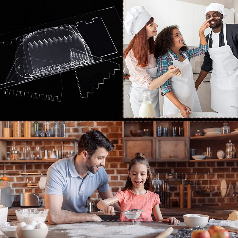 9db Átlátszó akril tortakaparó sima cukormáz krém nagy tortakaparó tészta Konyhai sütőeszközök Sütési kellékekEszközök