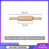 Πλάστης Ρολός Ξύλινος Ξύλος Ξύλος πλάστης Εργαλείο ψησίματος Άνετη λαβή