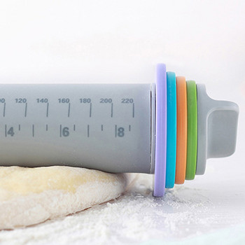 Силиконова точилка за брашно с регулируема дебелина Инструменти за готвене Съдове за печене Валяк за тесто за торти Кухненски инструменти за печене на сладкиши