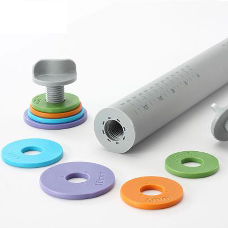 Reguliuojamo storio silikonas Miltų kočėlas Kepimo įrankiai Kepimo reikmenys Pyragai Tešlos volelis Kepimo Tešlos virtuvės įrankiai