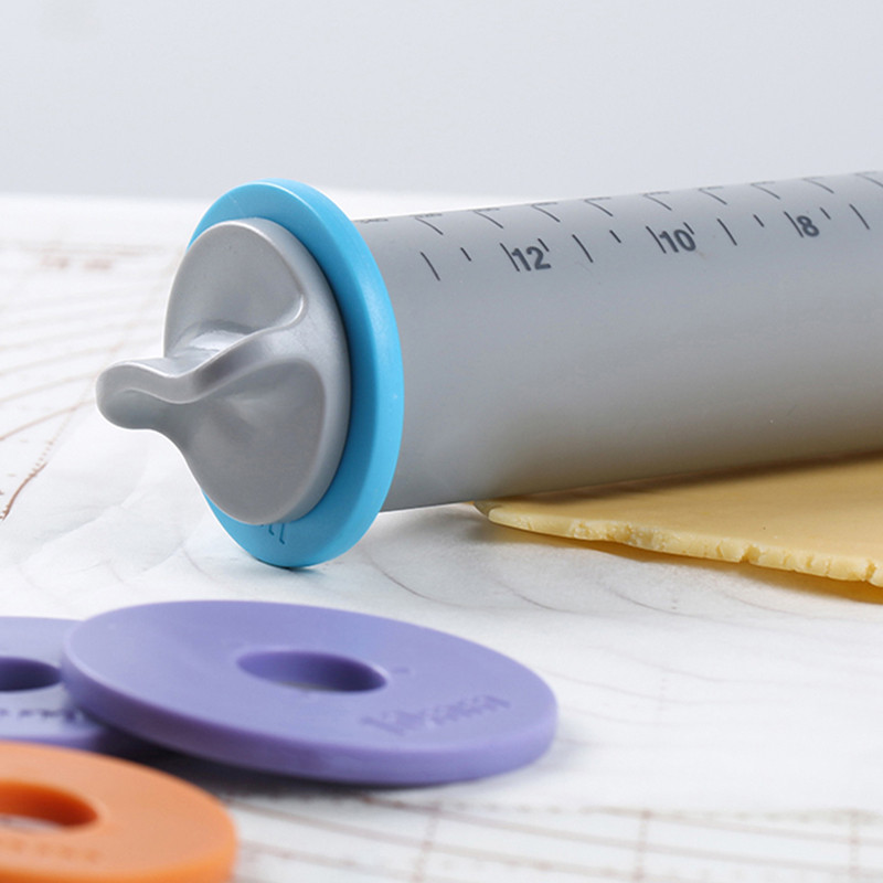 Reguliuojamo storio silikonas Miltų kočėlas Kepimo įrankiai Kepimo reikmenys Pyragai Tešlos volelis Kepimo Tešlos virtuvės įrankiai