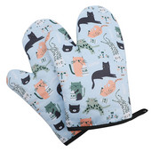 2db/készlet Mikrohullámú sütés BBQ kesztyűk pamut aranyos sütőkesztyűk hőálló lenvászon kesztyűk csúszásmentes konyhai forrázásgátló kesztyűk