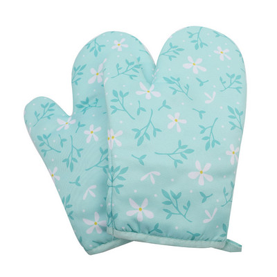 2db/készlet Mikrohullámú sütés BBQ kesztyűk pamut aranyos sütőkesztyűk hőálló lenvászon kesztyűk csúszásmentes konyhai forrázásgátló kesztyűk