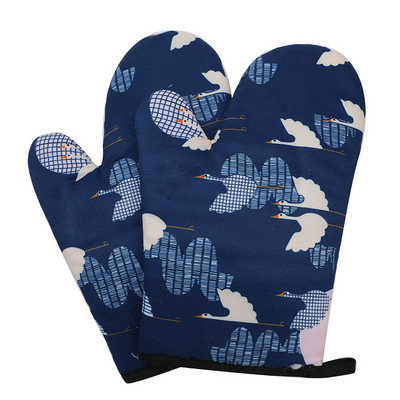 2db/készlet Mikrohullámú sütés BBQ kesztyűk pamut aranyos sütőkesztyűk hőálló lenvászon kesztyűk csúszásmentes konyhai forrázásgátló kesztyűk