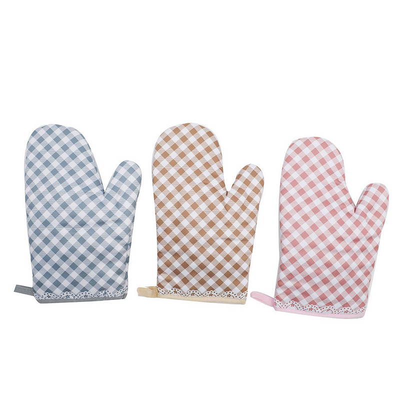 2db/készlet Mikrohullámú sütés BBQ kesztyűk pamut aranyos sütőkesztyűk hőálló lenvászon kesztyűk csúszásmentes konyhai forrázásgátló kesztyűk