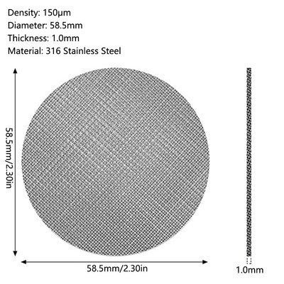 FHEAL 51/53,5/58,5 mm kohvifiltri ekraan Üliõhuke 150 um kuumakindla võrgusilmaga korduvkasutatav portafilter Barista espresso ekraan