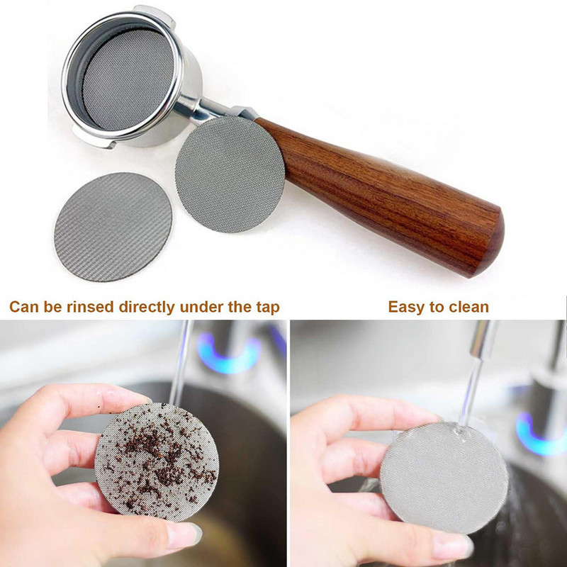 FHEAL 51/53,5/58,5 mm kohvifiltri ekraan Üliõhuke 150 um kuumakindla võrgusilmaga korduvkasutatav portafilter Barista espresso ekraan