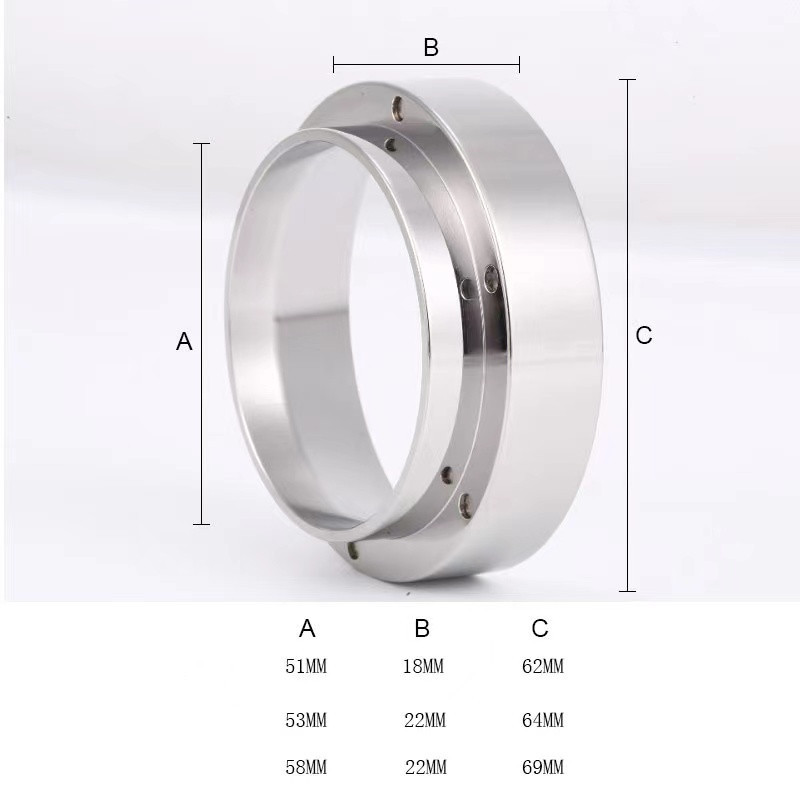 51/54/58 mm kafijas dozēšanas gredzens ar magnētisku bezdibena portafiltra filtra gatavošanas traukam kafijas pulvera espresso rīkam