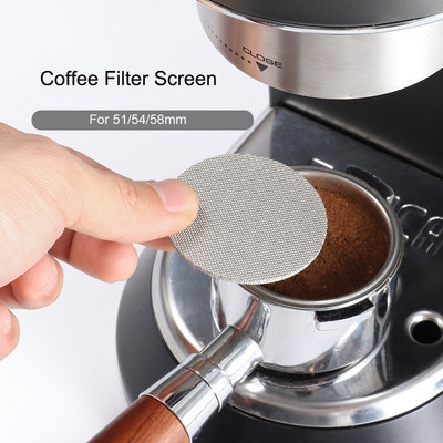 51/54/58 mm-es újrafelhasználható kávészűrő szita hőálló hálós portaszűrő Barista kávéfőző korongszita eszpresszógéphez