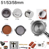 Kohvifilter 1 tassi 2 tassi 4 tassi pime kauss 51/53/58 mm surveta portafiltri korvi doseerimisrõngasharja piimatass filtrite jaoks
