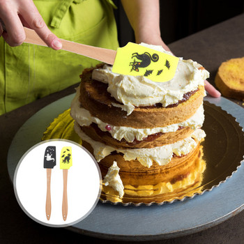 2/4 τμχ Halloween Scraper Cream Spatula Cake Σκεύη Μαγειρικής Είδη ψησίματος Ξύλινο παιδικό σετ αντικολλητικό κουζίνας