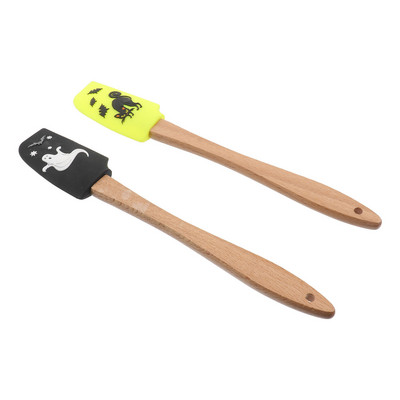 2/4 gab. Helovīna skrāpju krējuma lāpstiņa kūkas gatavošanas piederumi Cepšanas piederumi Virtuve Koka komplekts bērniem, kas nepielīp