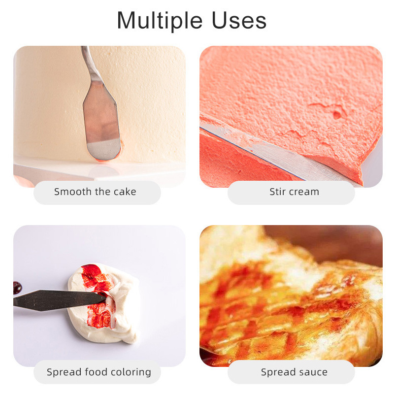 Jauns nerūsējošā tērauda konditorejas izstrādājums Lāpstiņa kūkas krēms glazūra glazūra smērētājs Fondant izlīdzināšanas kūkas gatavošanas rīki eļļas krāsošanas lāpsta