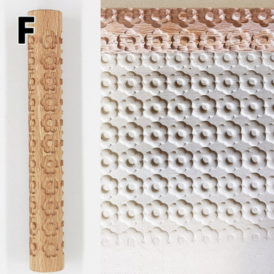 Kietmedžio kočo molio įrankis Medinės tekstūros purvo presuoto volelio raštas ritininis strypas reljefinis polimerinis molis kočėlas keramika