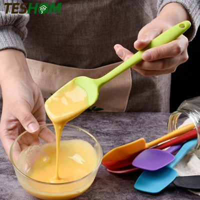 Spatule din silicon Lingura Spatule pentru biscuiti Raleta de patiserie Mixer Unt Inghetata Scoala Instrumente de coacere pentru prajituri 21cm