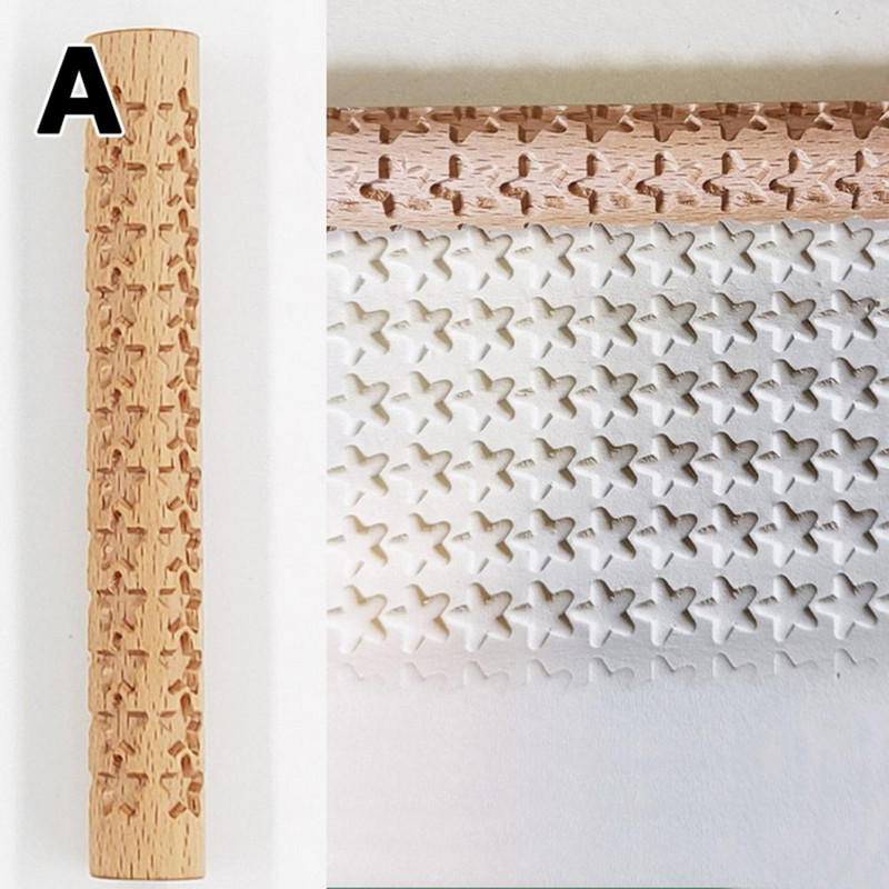 Kiváló kézi dagasztópálca szerszámos torta tésztahenger élelmiszer minőségű dombornyomott sodrófa torta tésztahenger textúrája