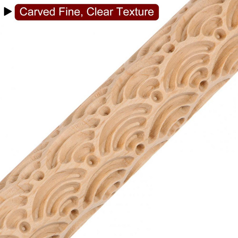 Kiváló kézi dagasztópálca szerszámos torta tésztahenger élelmiszer minőségű dombornyomott sodrófa torta tésztahenger textúrája