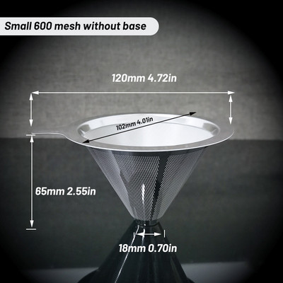 Kávészűrő tartó Újrafelhasználható dupla rétegű 304 rozsdamentes acél kávészűrő, ráöntjük a kávékra csepegtető hálós eszpresszó teaszűrő