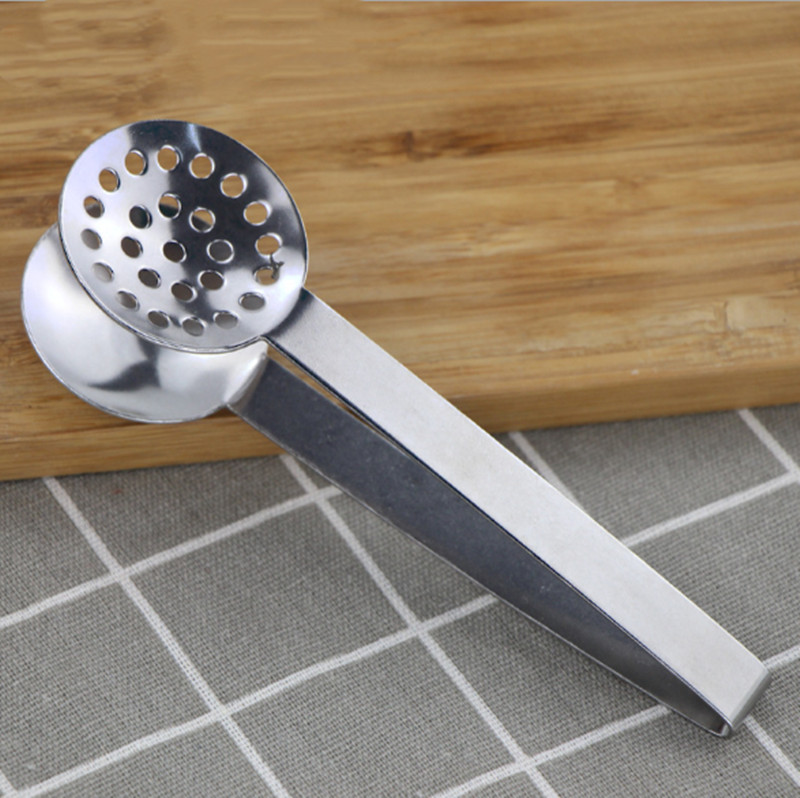 Kūrybinis arbatos spaustukas nerūdijančio plieno apvalus arbatos maišelio žnyplės Virtuvės įrankis arbatos maišelio spaustuko laikiklis rankena Storas citrinos pjaustyklės spaustukas