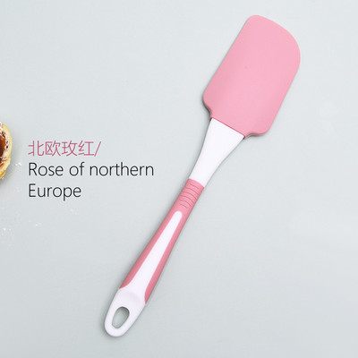 1Gb Silikona lāpstiņas Gumijas virtuves lāpstiņa Karstumizturīga Nepiedegoša Elastīgi Skrāpji Cepšana Gatavošana Skrāpēšana Sajaukšanas rīks