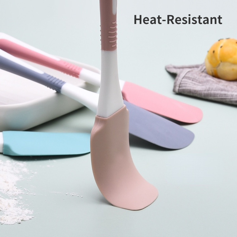 1Gb Silikona lāpstiņas Gumijas virtuves lāpstiņa Karstumizturīga Nepiedegoša Elastīgi Skrāpji Cepšana Gatavošana Skrāpēšana Sajaukšanas rīks