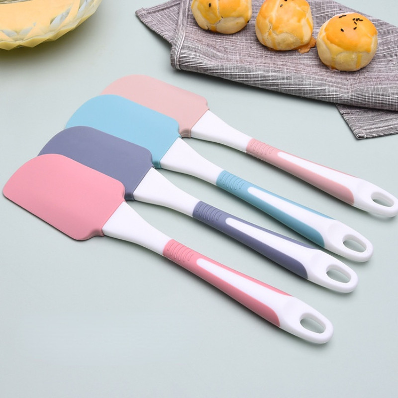 1Gb Silikona lāpstiņas Gumijas virtuves lāpstiņa Karstumizturīga Nepiedegoša Elastīgi Skrāpji Cepšana Gatavošana Skrāpēšana Sajaukšanas rīks