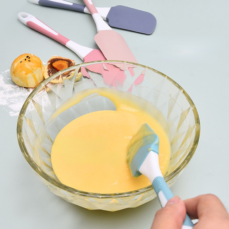 1Gb Silikona lāpstiņas Gumijas virtuves lāpstiņa Karstumizturīga Nepiedegoša Elastīgi Skrāpji Cepšana Gatavošana Skrāpēšana Sajaukšanas rīks