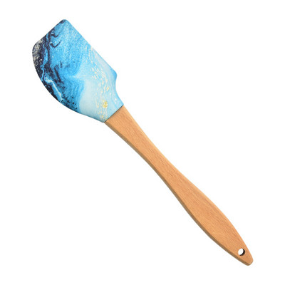 25,7 × 5 cm Silikona lāpstiņa ar garu koka rokturi kūku skrāpis Krējuma sviesta mikseris Manuāli cepšanas rīki Konditorejas izstrādājumi un maizes izstrādājumi