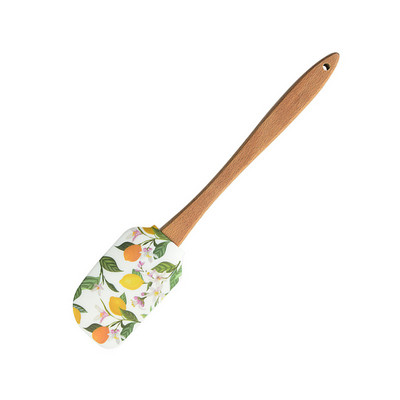 Nyomtatott mintás tortakaparó szilikon krém tészta spatula fa nyelű vajkenő konyhai tészta piték sütés turmixgép