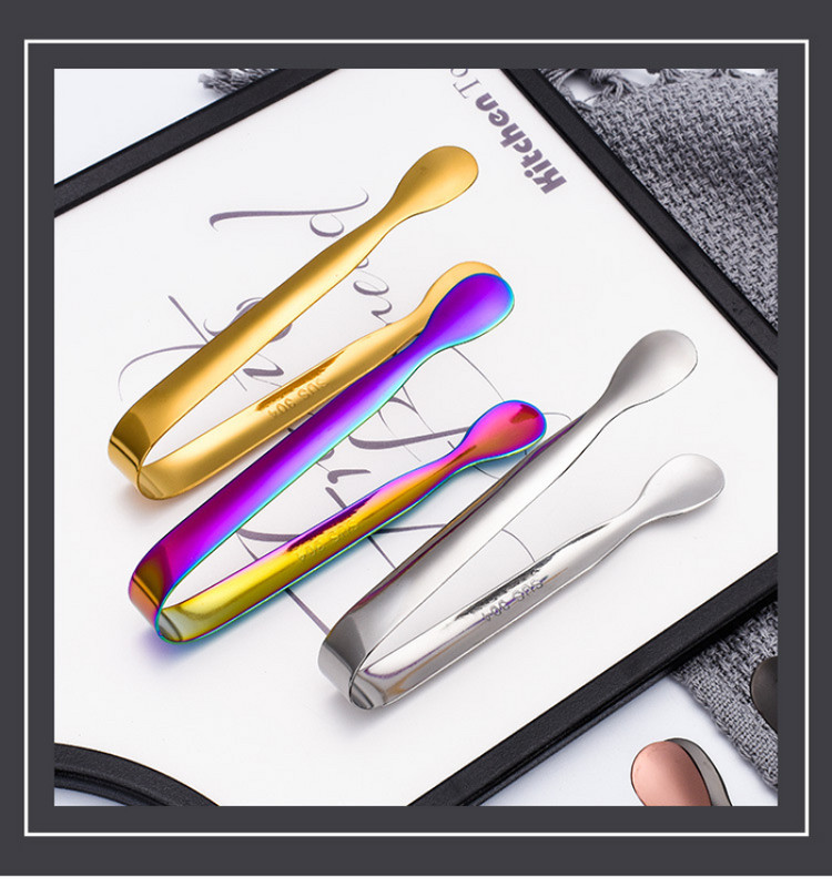 1 gab. Nerūsējošā tērauda ledus knaibles ar gludu malu gatavošanas knaibles bārbekjū kubiņu cukura knaibles tējas ballītei kafijas bāra ledus skava