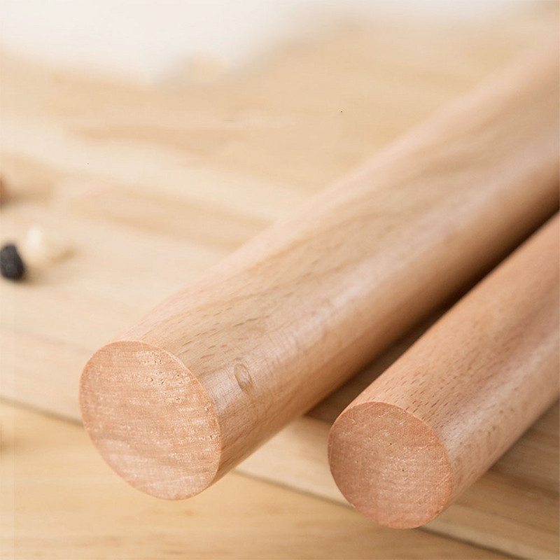 16/25/30/40cm Koka rullītis Virtuve Ēdienu gatavošana Cepšanas rīki Amatniecība Cepšana Fondant kūkas dekorēšana Melnais mīklas rullītis