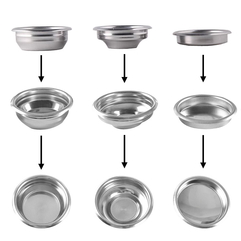 304 nerūdijančio plieno nesuslėgto kavos filtro krepšelis 1 2 švaraus puodelio trigubas portalo filtro filtras 58 mm