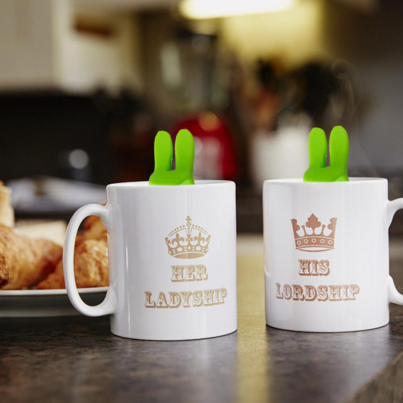 Teászacskó csíptető Aranyos nyúl formájú szilikon teászacskó tartó Újrafelhasználható és biztonságos Színes teászacskó akasztó Italjelző teatartozékok