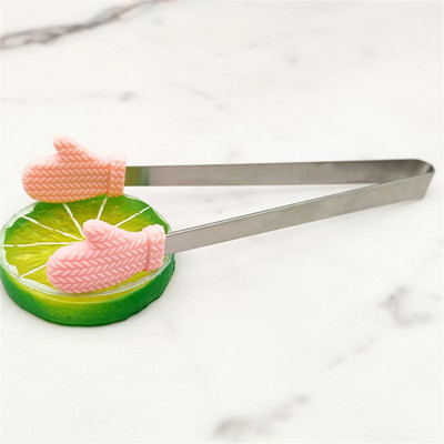 Silikoninis segtukas arbatos maišelių laikiklis Mini virtuvės spaustukas Virtuvės žnyplės nerūdijančio plieno Kūrybingi virtuvės priedai Įrankiai Desertinė segtukas