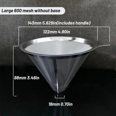 Kafijas filtra turētājs atkārtoti lietojams divslāņu 304 nerūsējošā tērauda kafijas filtrs, pārlej kafijas pilinātāja sieta espresso tējas filtrs