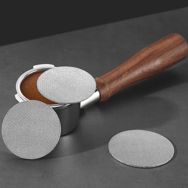 Nerūsējošā tērauda 51/53/58 mm kafijas filtra plāksnes sekundārais saķepināšanas sieta filtrs 1/1,7 Mm biezums atkārtoti lietojams atpakaļskalošanas filtrs