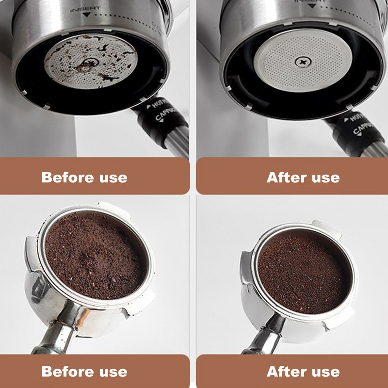 Nerūsējošā tērauda 51/53/58 mm kafijas filtra plāksnes sekundārais saķepināšanas sieta filtrs 1/1,7 Mm biezums atkārtoti lietojams atpakaļskalošanas filtrs