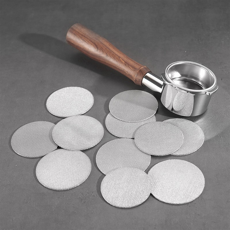 Nerūsējošā tērauda 51/53/58 mm kafijas filtra plāksnes sekundārais saķepināšanas sieta filtrs 1/1,7 Mm biezums atkārtoti lietojams atpakaļskalošanas filtrs