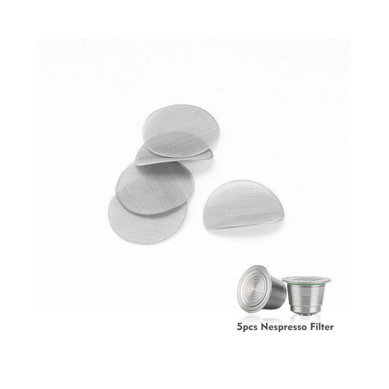 ICafilas 5gab Silikona O veida gredzeni 5gab O veida gredzeni saderīgi ar Nespresso nerūsējošā tērauda uzpildāmām kapsulām kafijai