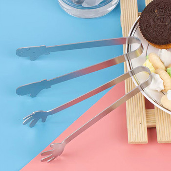 Мини Щипки за сервиране от неръждаема стомана Гладък ръб Кафе и захар Щипка Готварски щипки за домашна кухня Десерти Прибори pjop