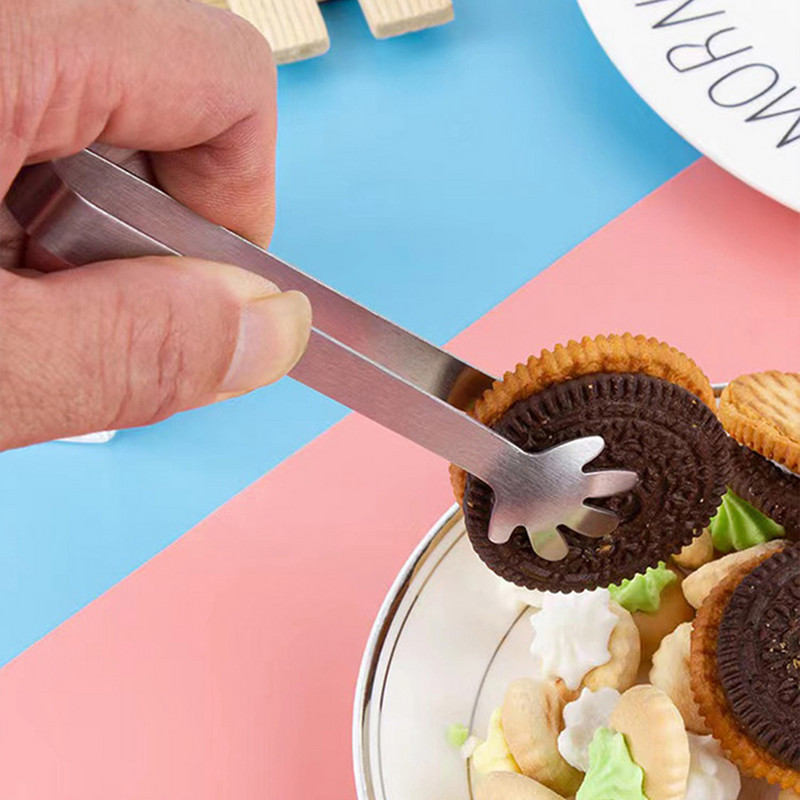 Nerūdijančio plieno mini serviravimo žnyplės Smooth Edge Kavos cukraus klipas kepimo žnyplės namų virtuvei Desertai Indai pjop