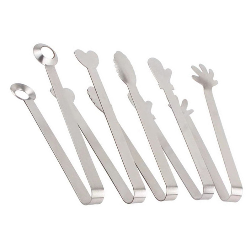 Nerūdijančio plieno mini serviravimo žnyplės Smooth Edge Kavos cukraus klipas kepimo žnyplės namų virtuvei Desertai Indai pjop