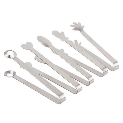 Jaunas karstas nerūsējošā tērauda mini servēšanas knaibles Smooth Edge Kafijas cukura klips gatavošanas knaibles mājas virtuvei Desertu piederumi