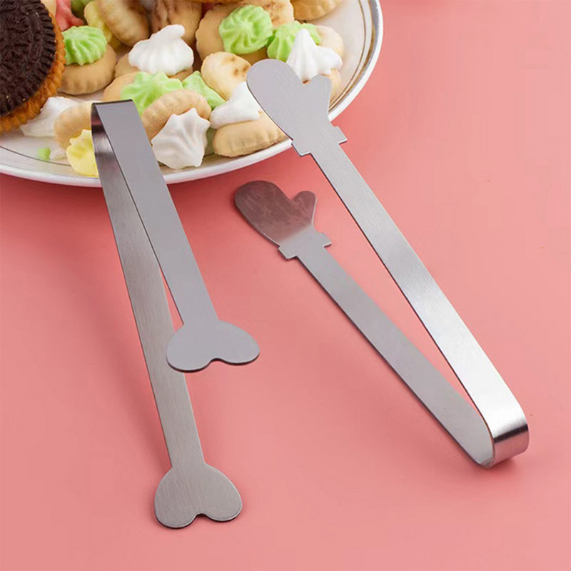 Jaunas karstas nerūsējošā tērauda mini servēšanas knaibles Smooth Edge Kafijas cukura klips gatavošanas knaibles mājas virtuvei Desertu piederumi