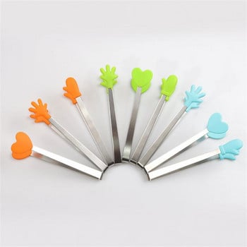 Mini Tongs Δημιουργική βάση για φακελάκια τσαγιού Ice Candy Μικρή παλάμη Αντιολισθητικά σκεύη κουζίνας Μίνι τσιμπιδάκια κουζίνας με κλιπ σιλικόνης