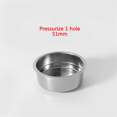 51MM/58MM túlnyomásos 1 lyukú kávészűrő kosár 304 rozsdamentes acél kávékosár eszpresszó portafilter kávétartozékokhoz