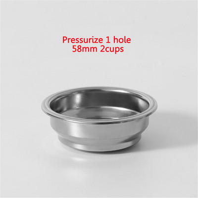 51MM/58MM túlnyomásos 1 lyukú kávészűrő kosár 304 rozsdamentes acél kávékosár eszpresszó portafilter kávétartozékokhoz